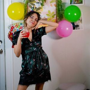 Francesca's | NWT Saleen Floral Velour Dress